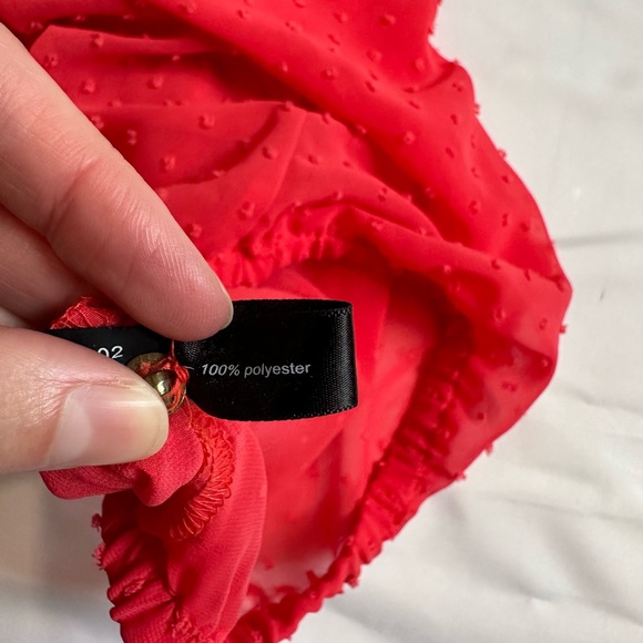 The Limited Women Coral Pink V-Neck Short Sleeve Blouse Transparent Size XS EUC - Picture 10 of 12